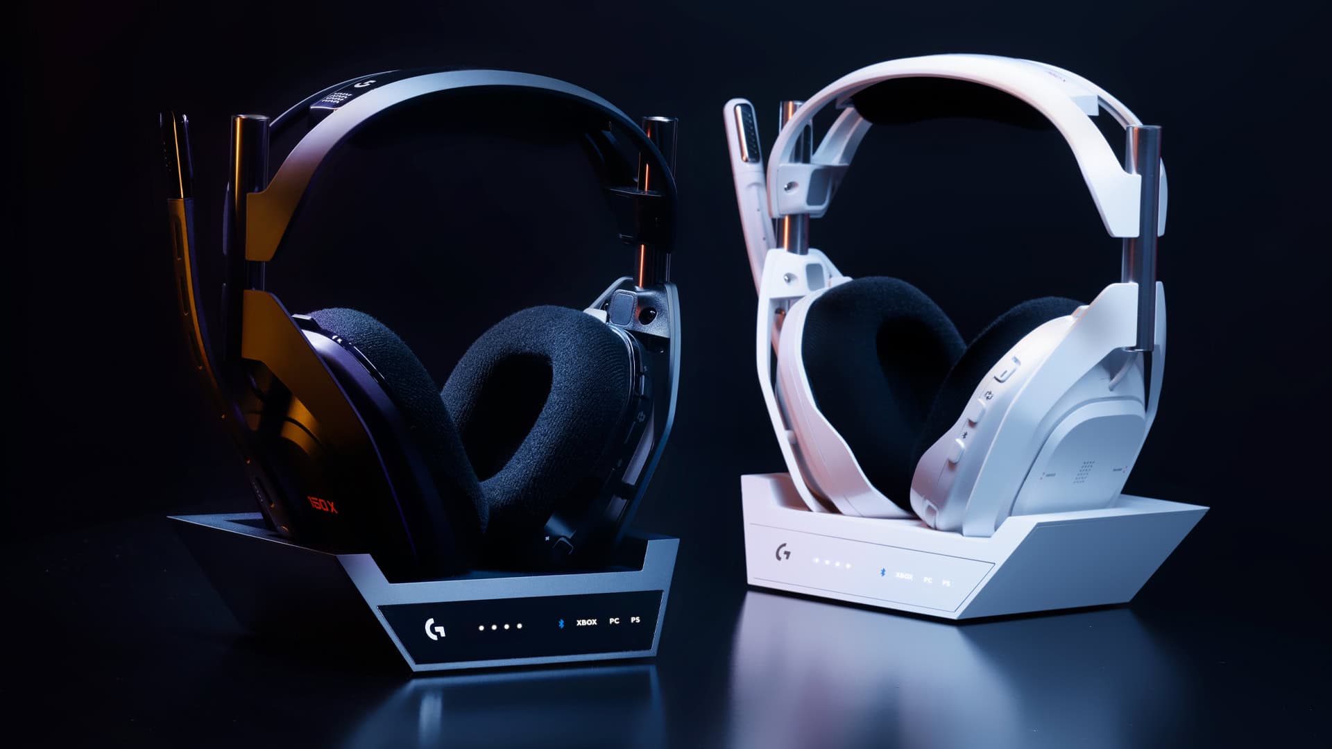 Black and white Logitech G A50 headphones