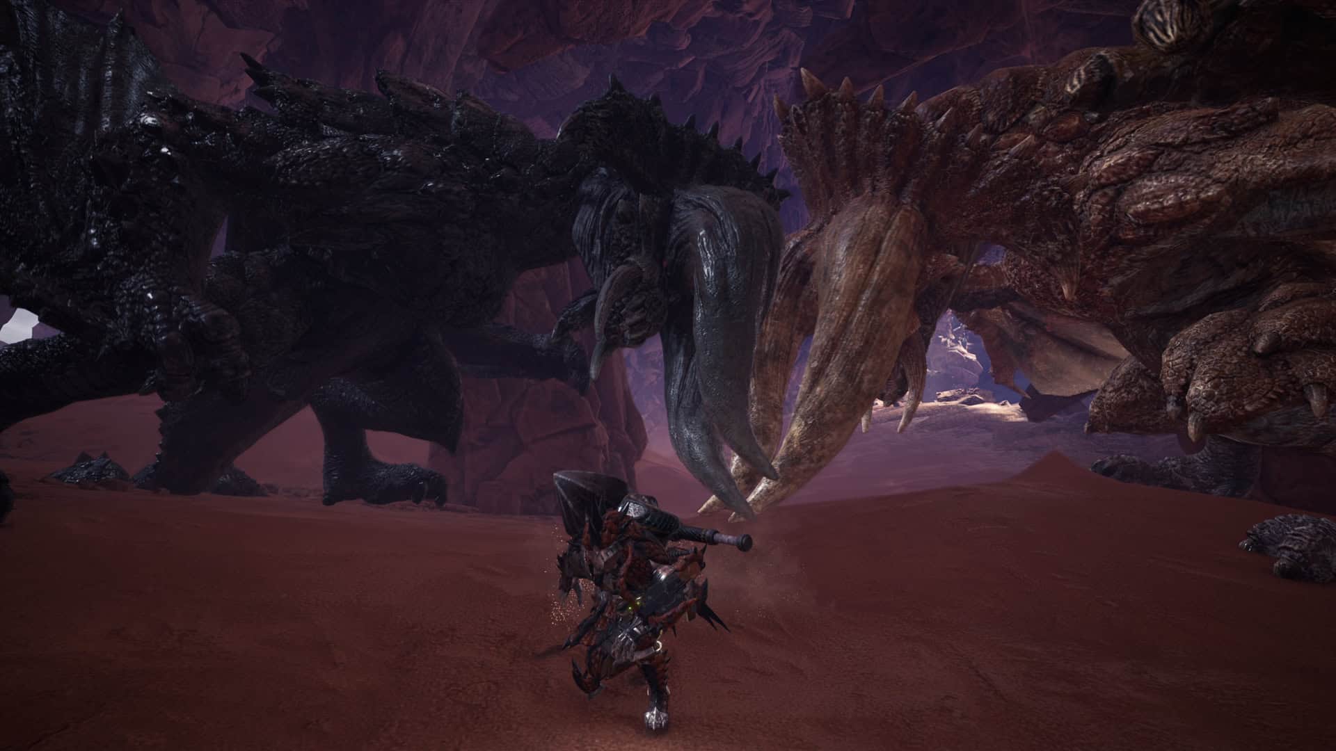Monster Hunter World two monsters butting heads