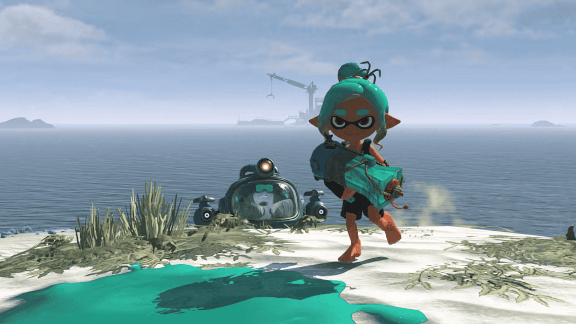 Splatoon character with weapon