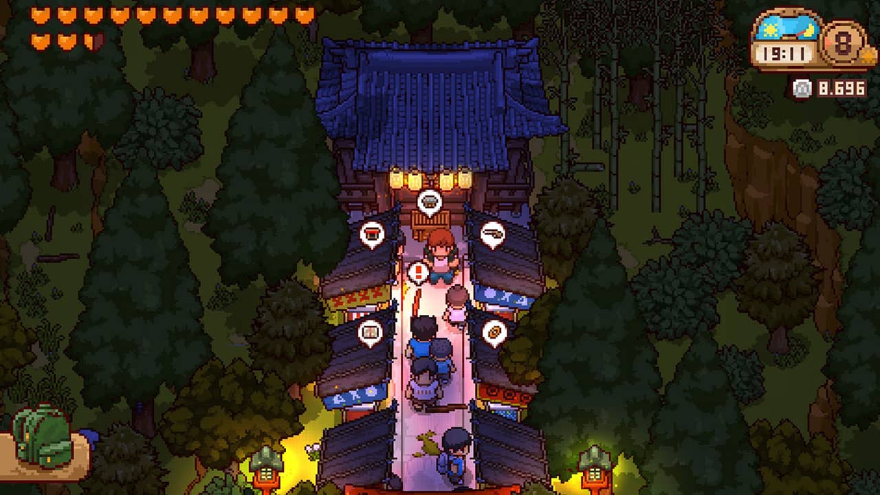 Screenshot of Japanese Rural Life Adventure showcasing a summer festival during night time