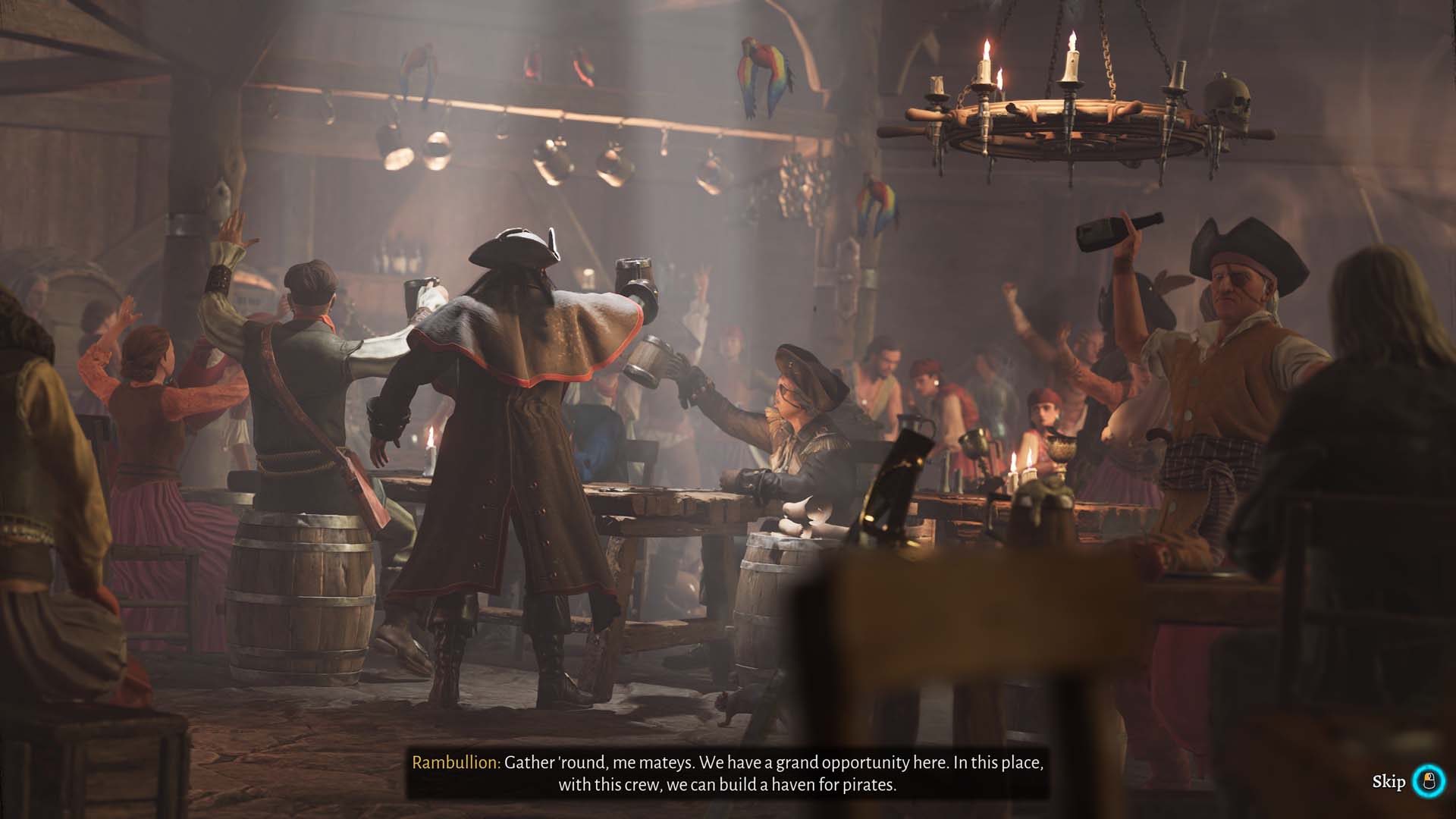 A discussion in Corsair Cove about your goals as a pirate.