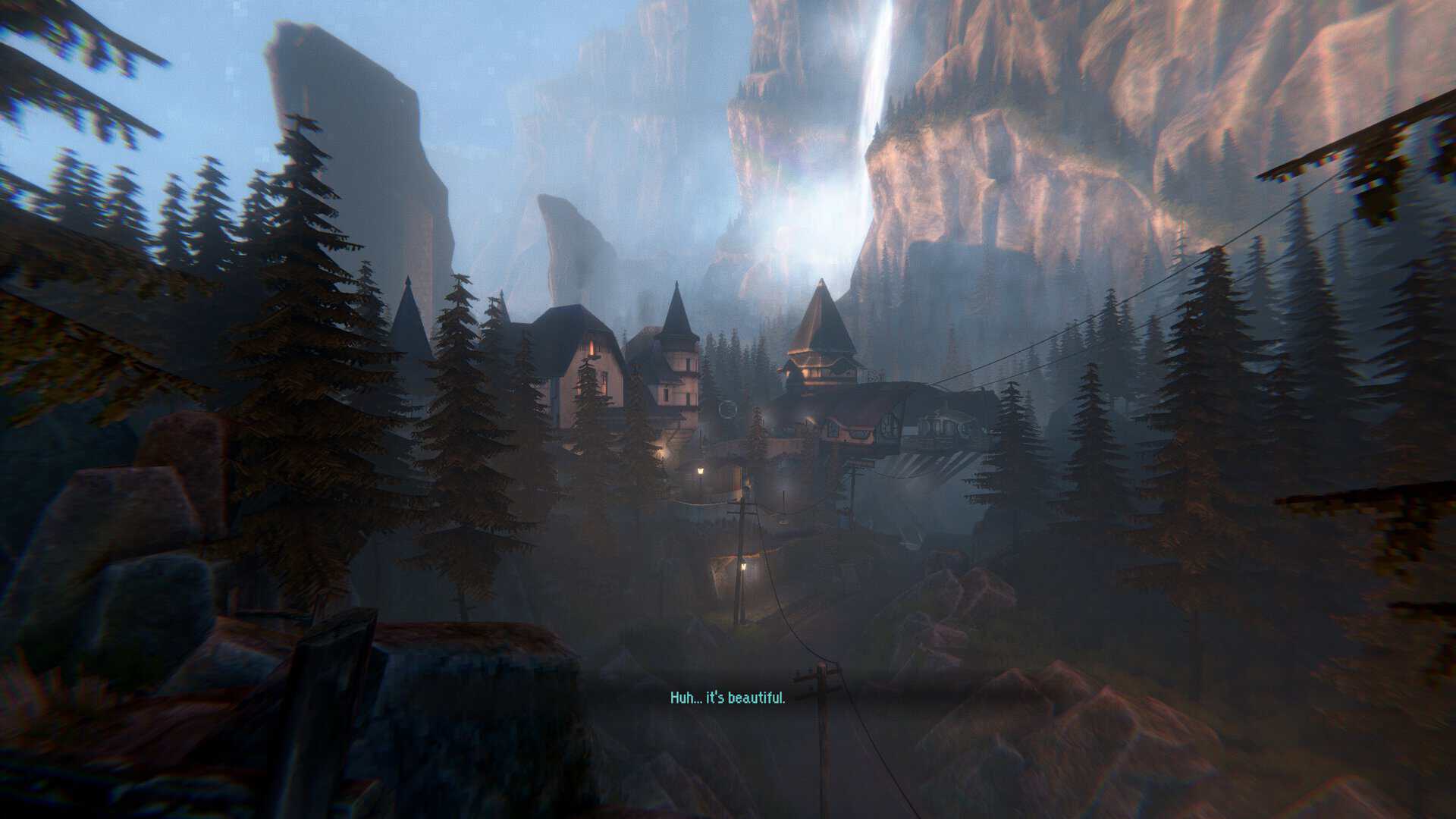 A screenshot of a town in Dimhaven.