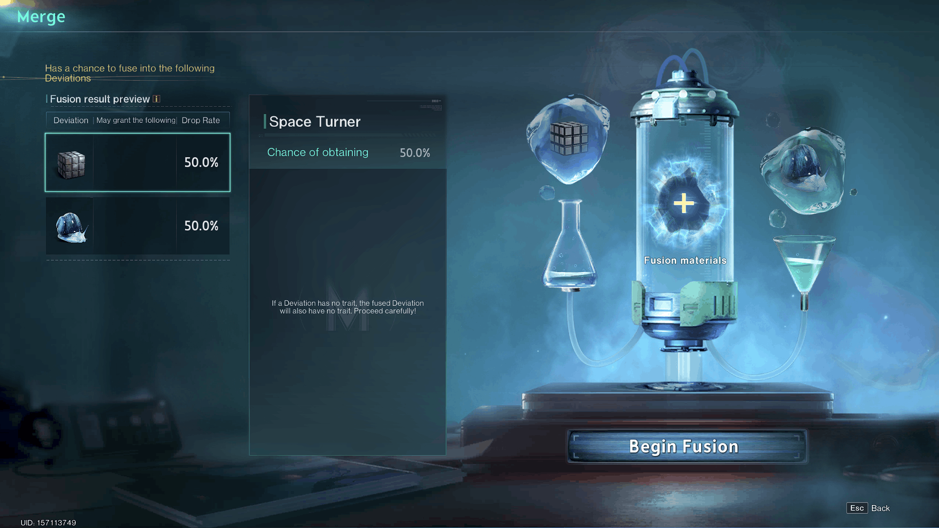 The fusion pod interface in Once Human.