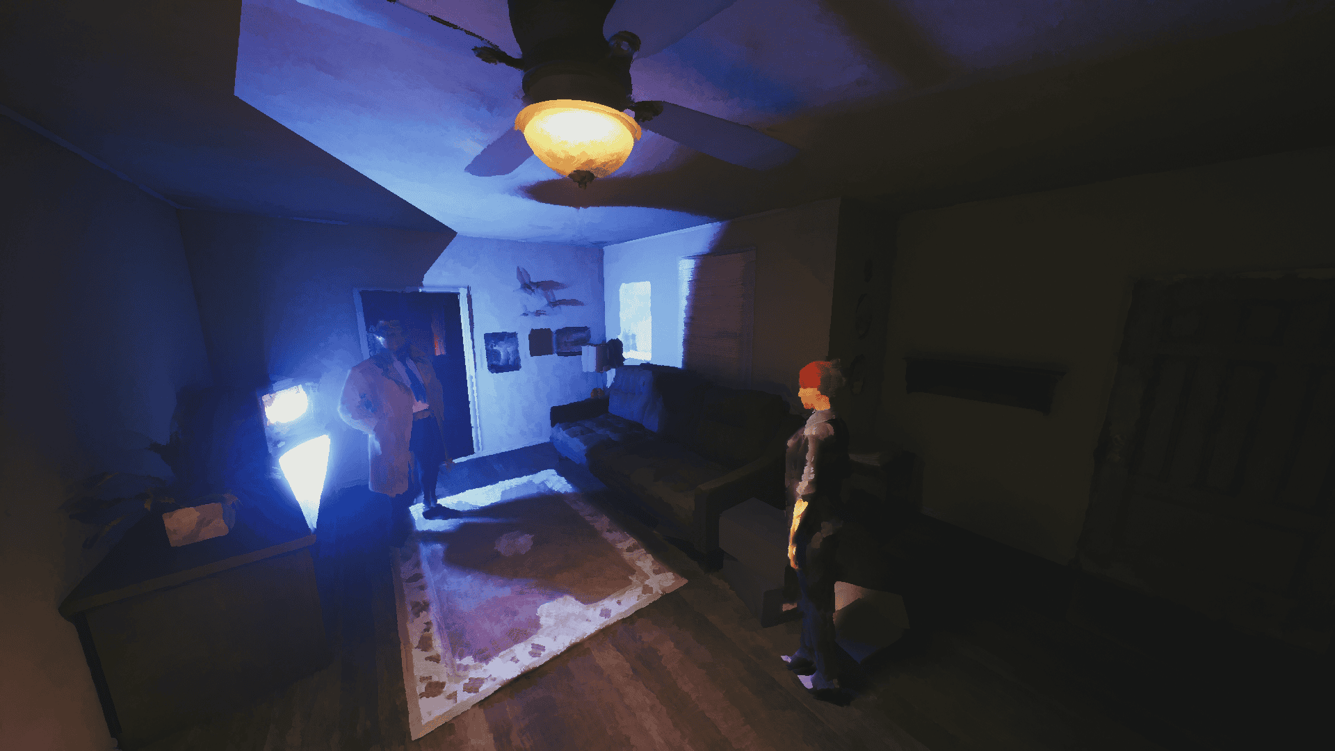 Two detectives examining a scene
