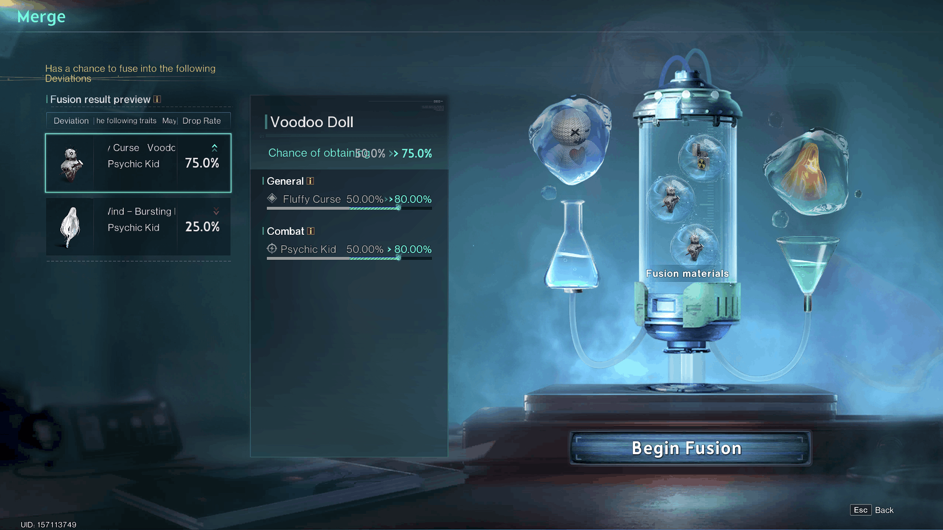 Duplicating a trait in the fusion pod interface in Once Human.