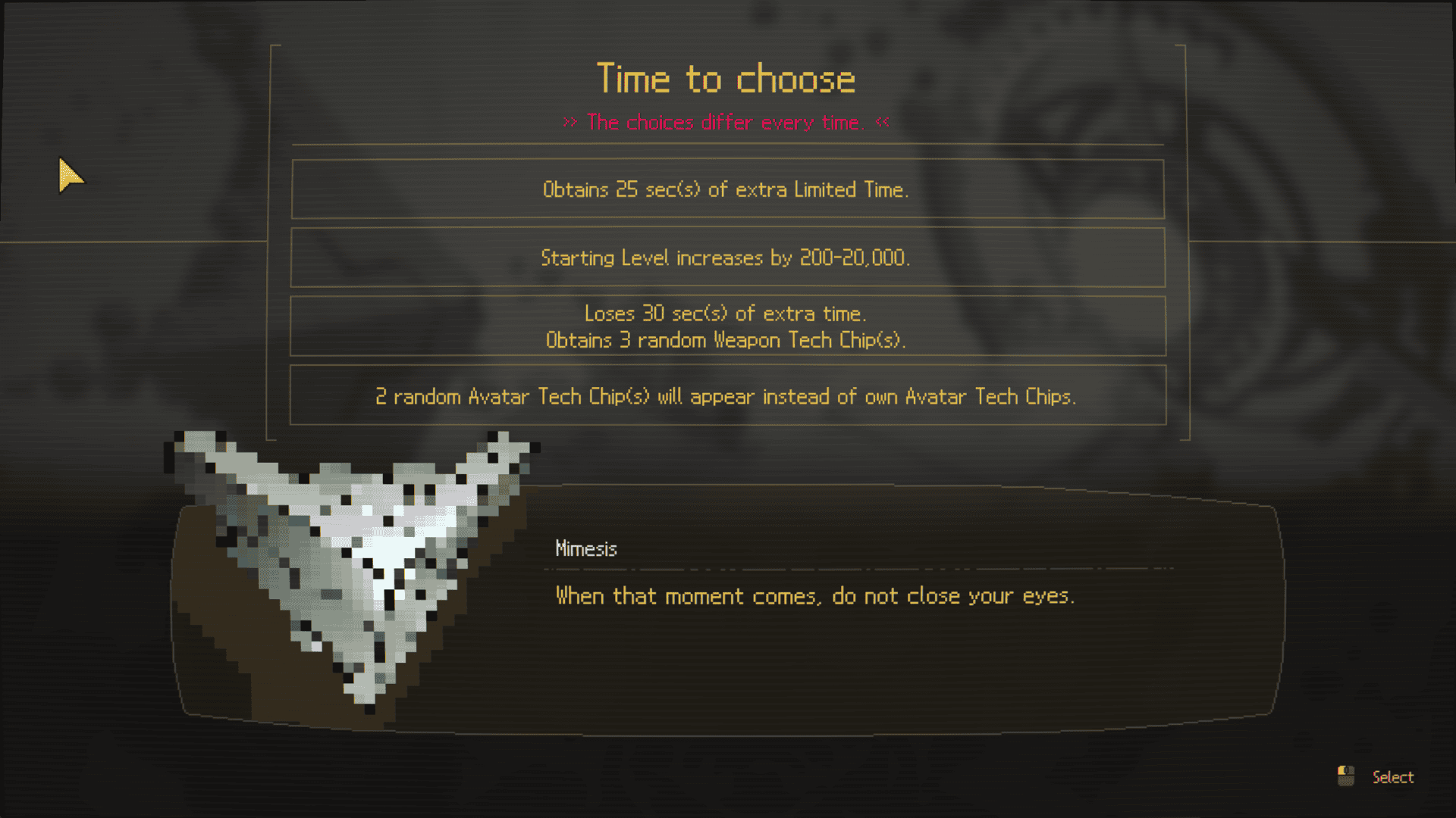 Mimesis random choices