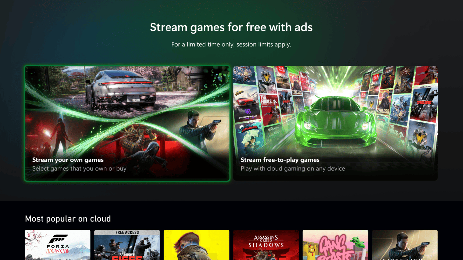 xbox cloud gaming ads