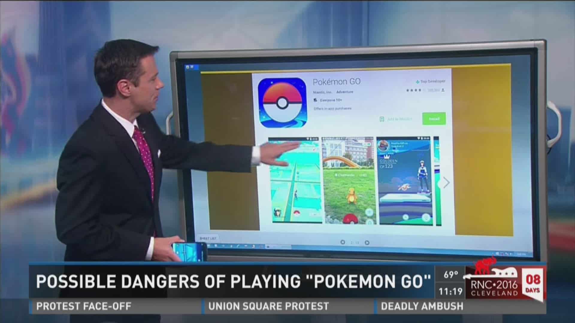 A news reported showing a screenshot of Pokémon Go on the App Store