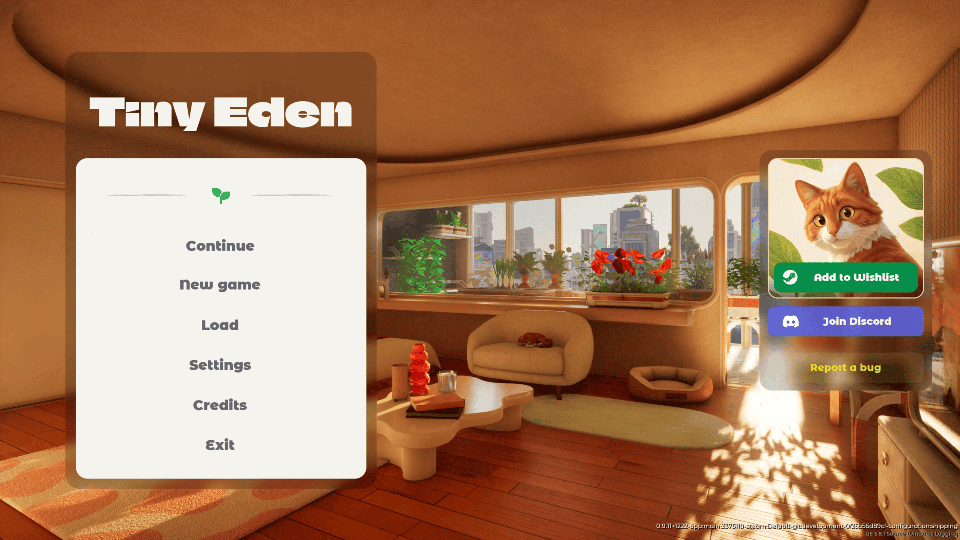 Tiny Eden entry screen screenshot