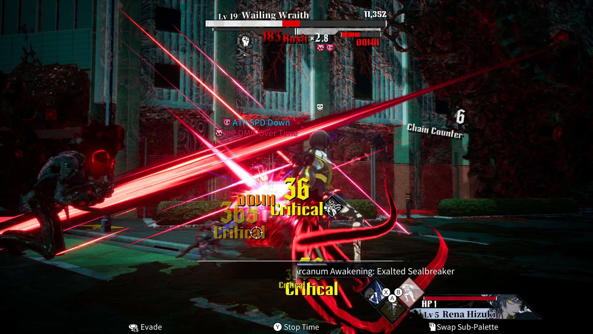 A combat screen in Qliphah