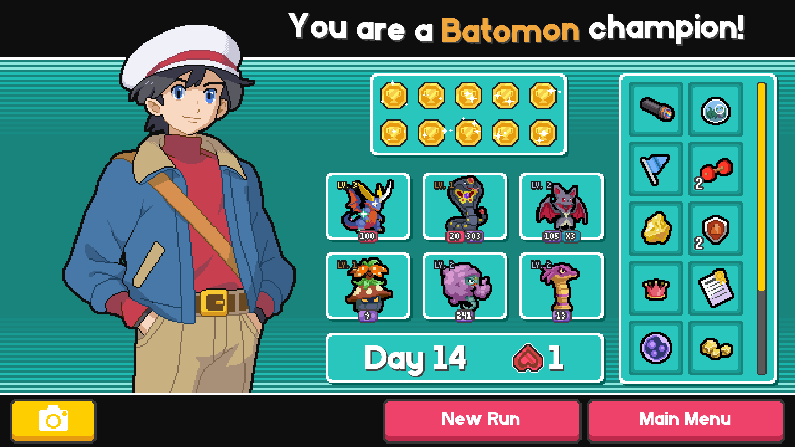 Batomon win end screen