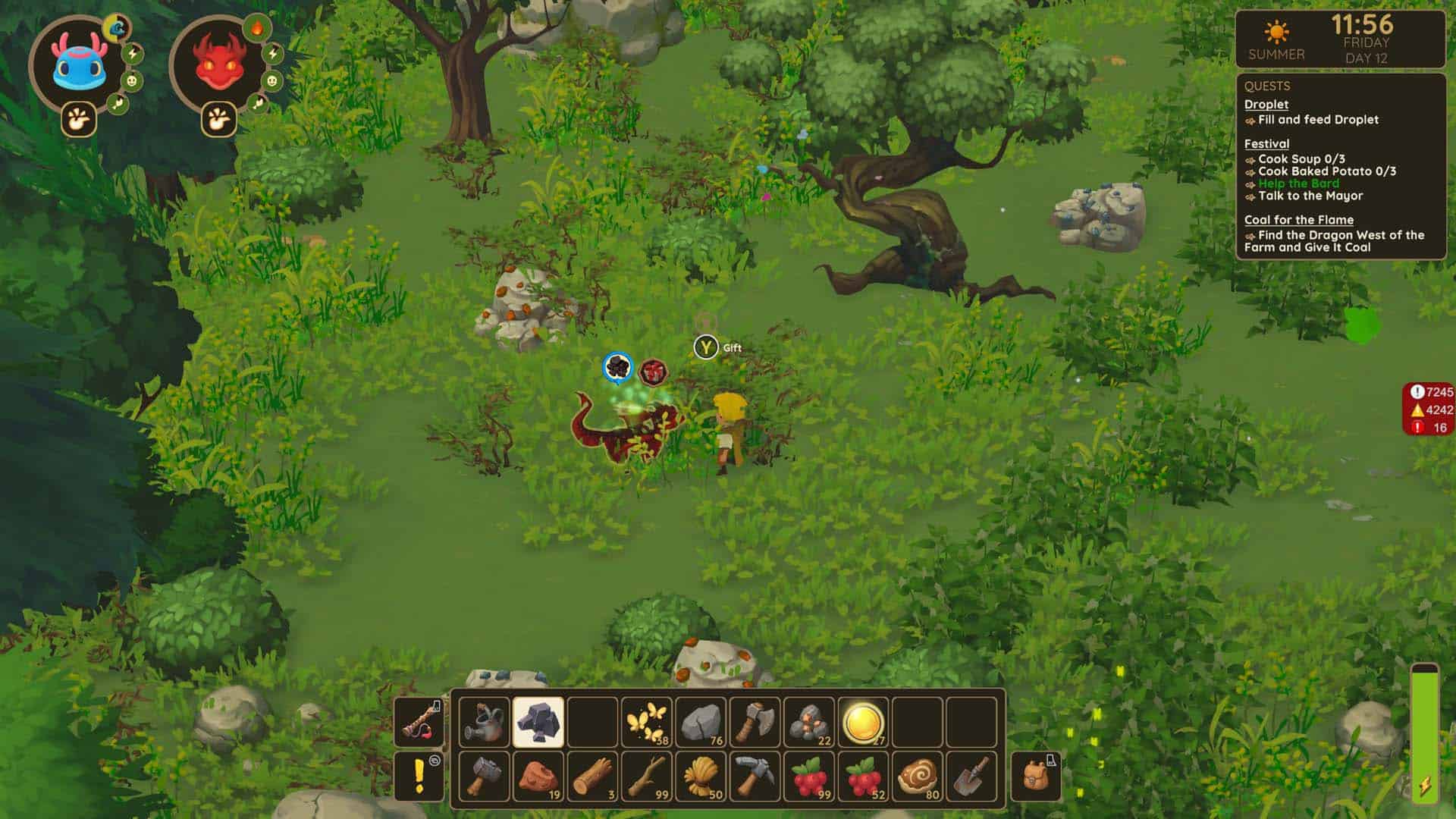 Meeting the Fire Dragon in Dragon Shelter.
