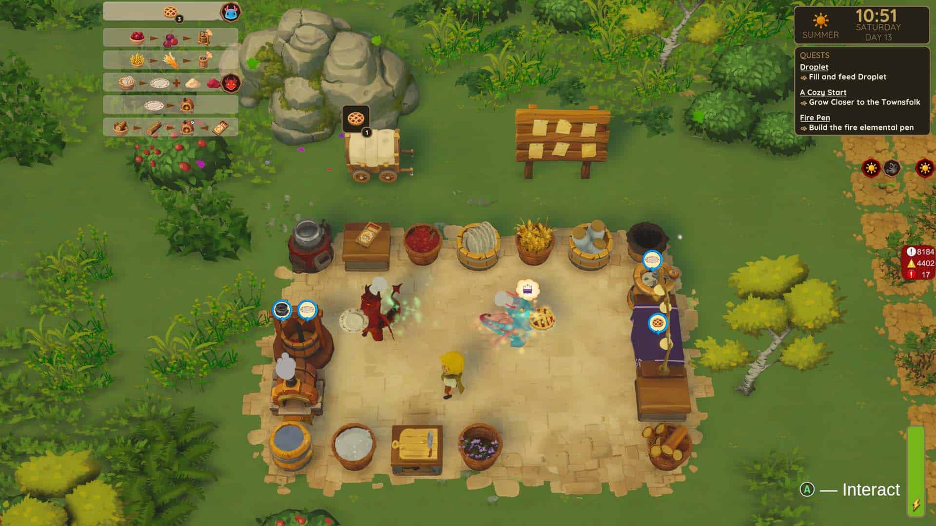 An outdoor kitchen in Dragon Shelter.