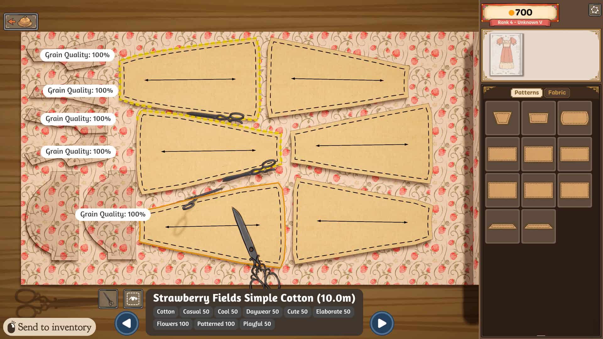 Dressmaker cutting shapes screenshot
