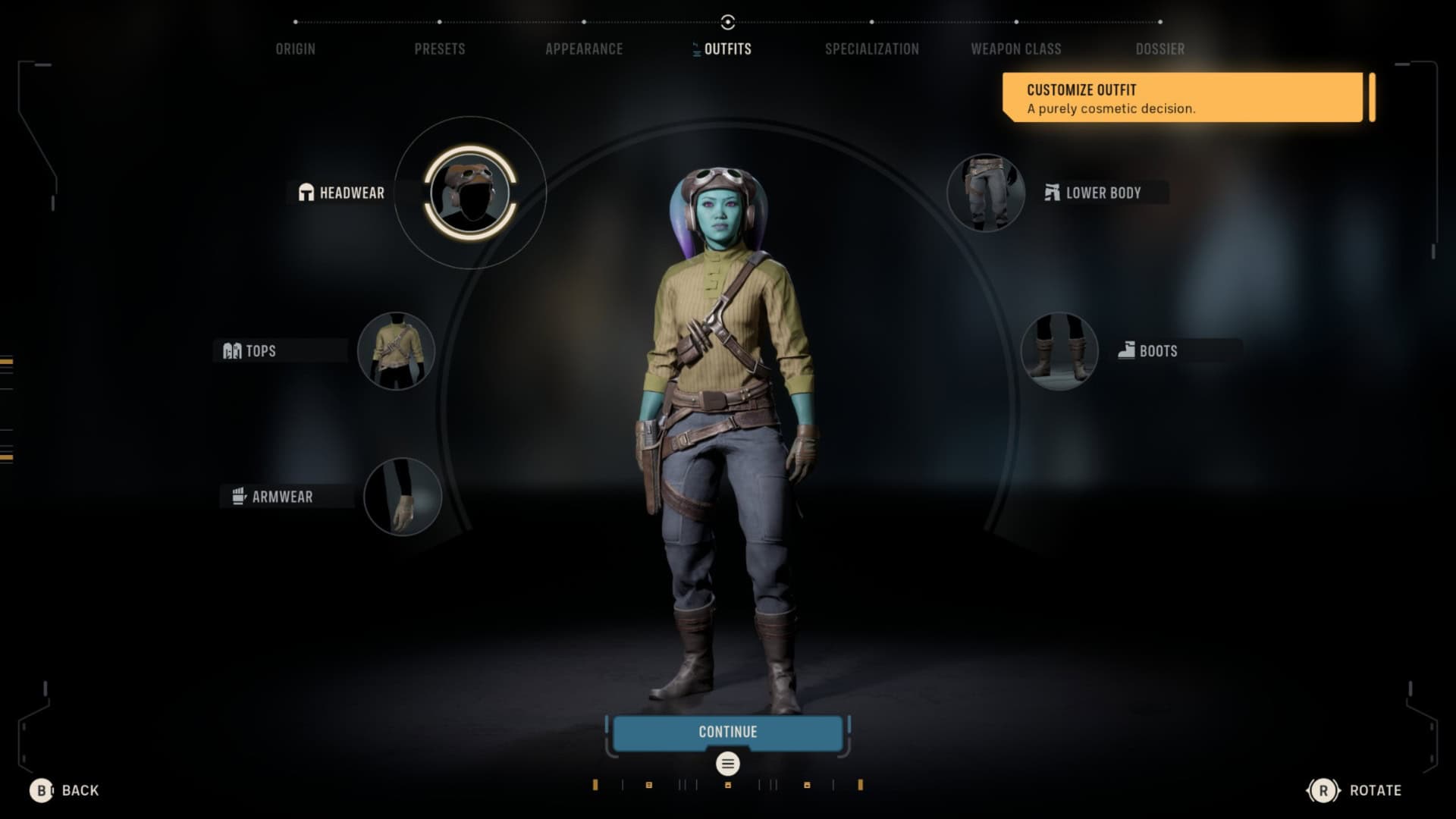 Star Wars Zero Company outfits menu