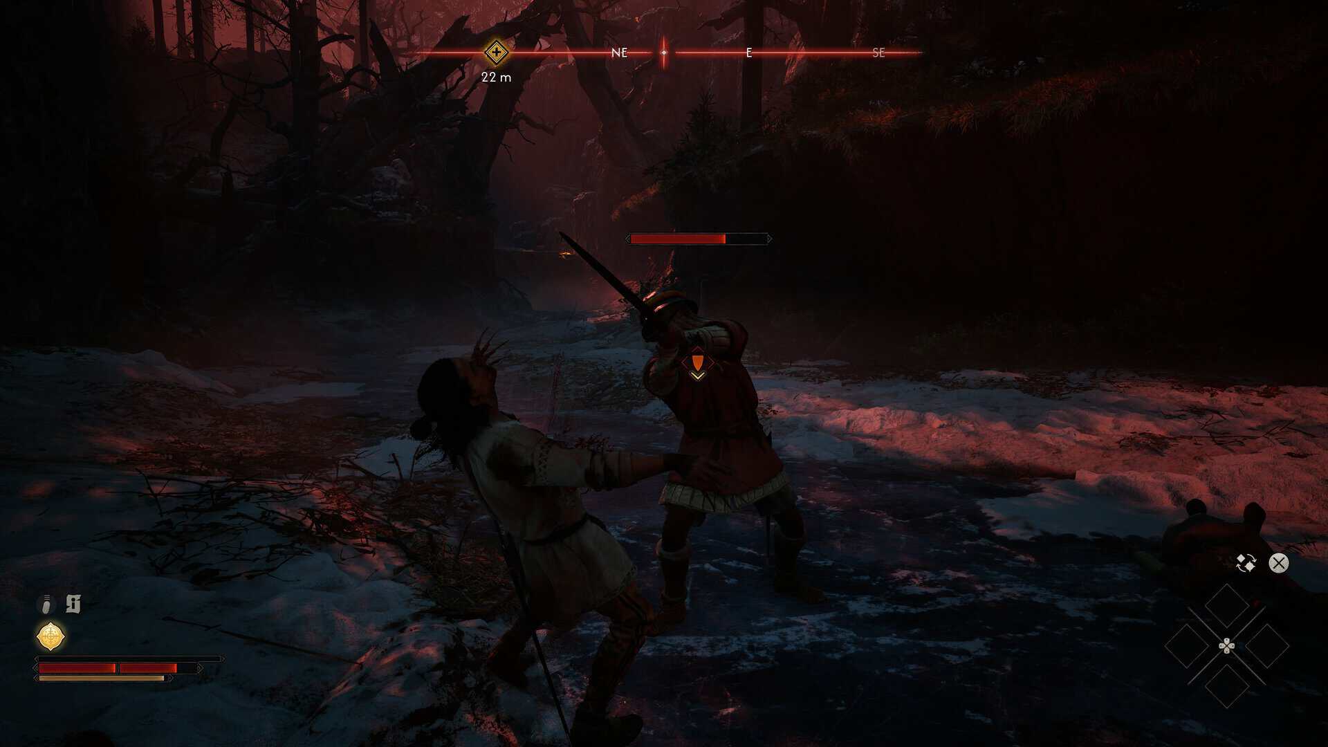 A screenshot of combat in The Blood of Dawnwalker.