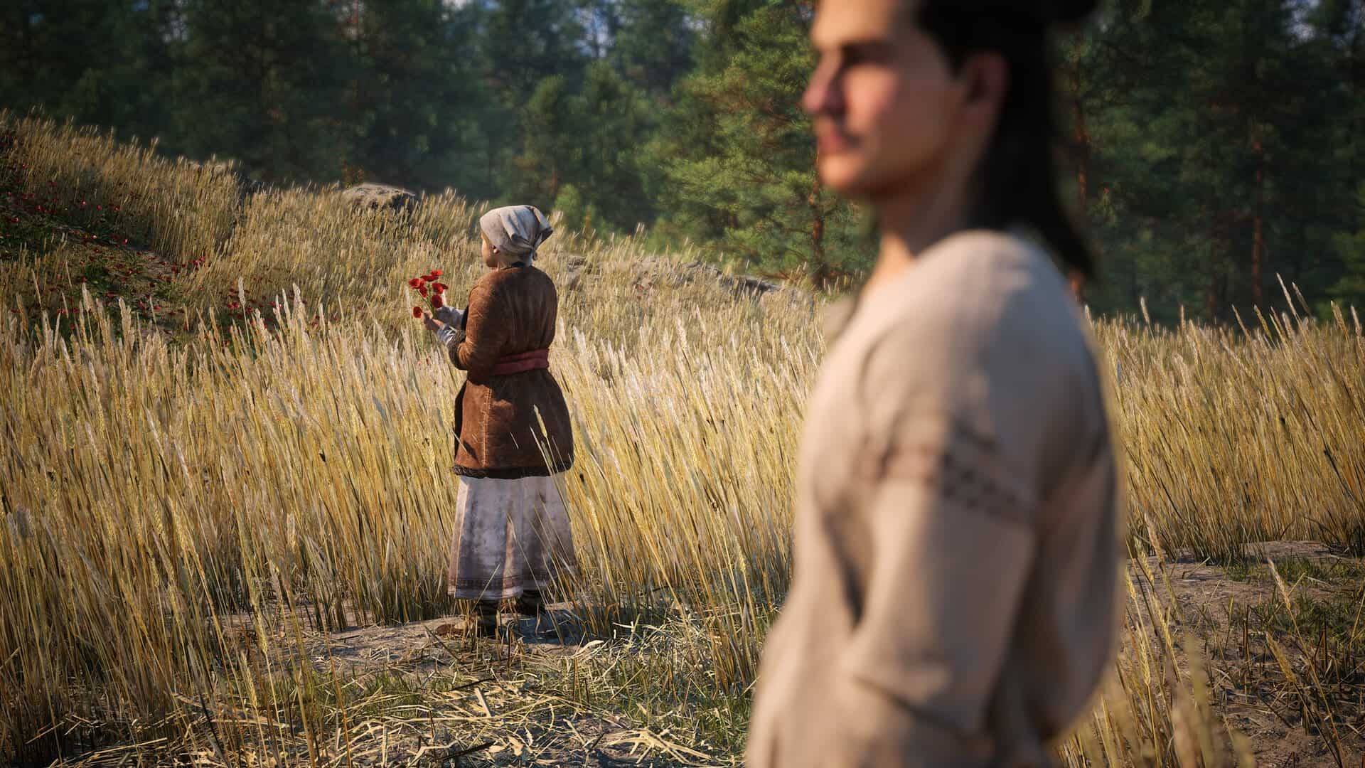 A screenshot of Coen with his family in The Blood of Dawnwalker