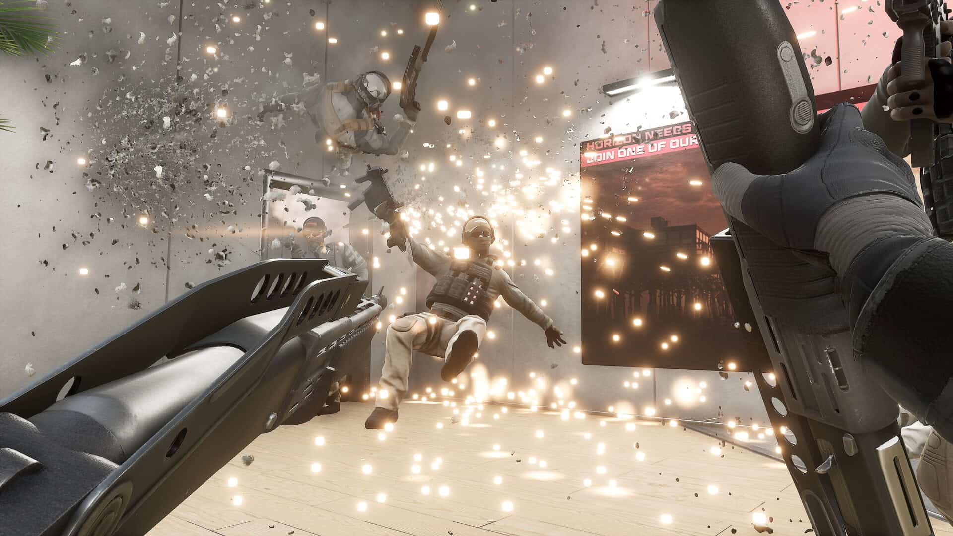 Trepang 2 action screenshot with double shotguns