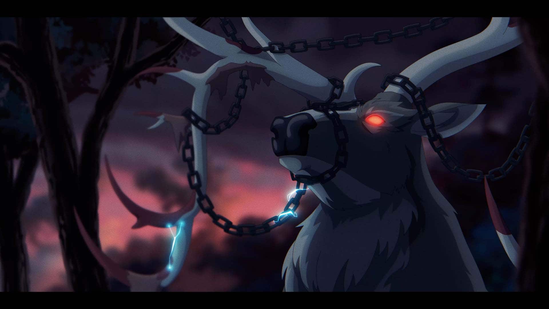 A cinematic deer in Valheim.