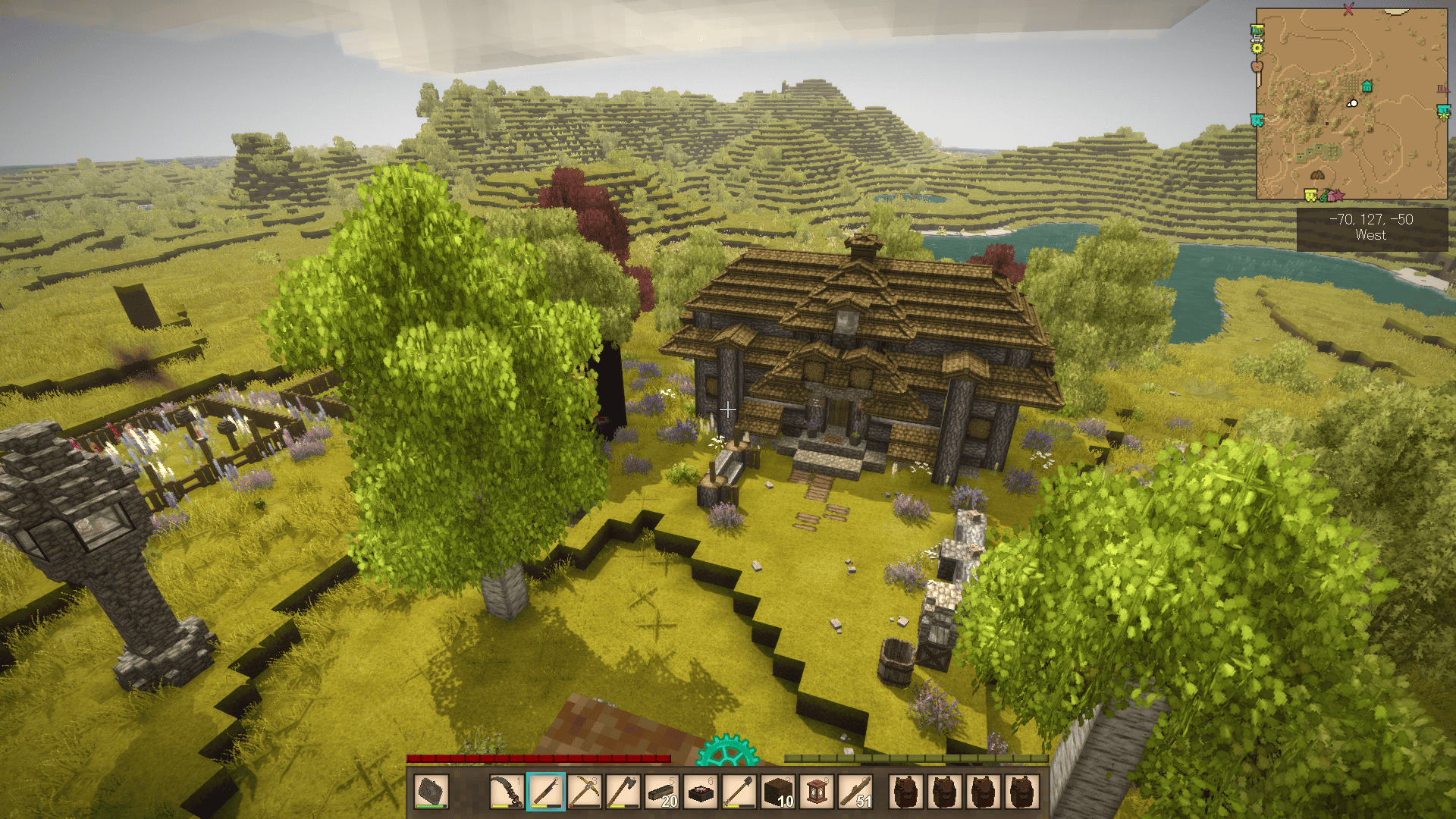 Vintage Story screenshot of a player-created house