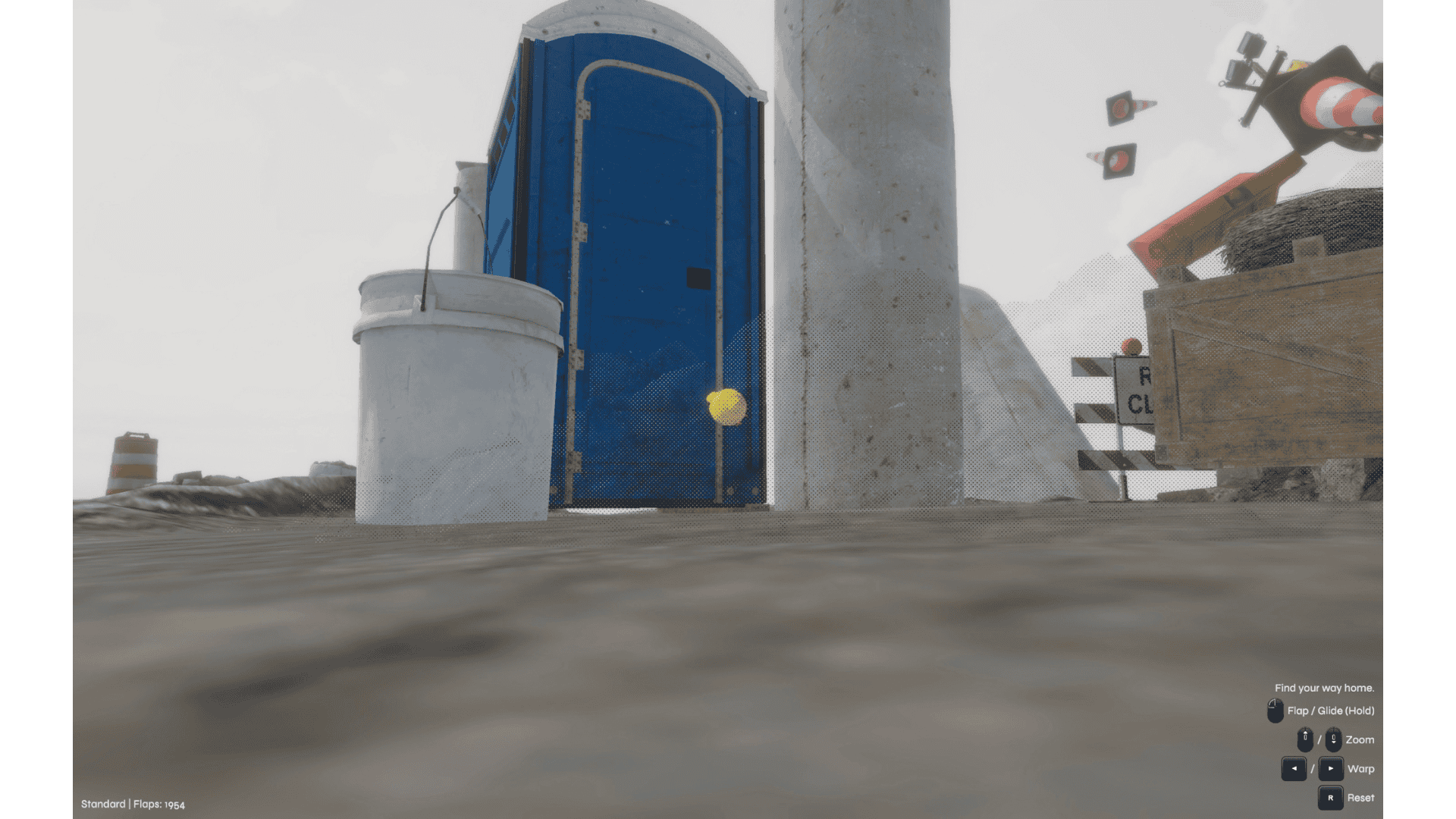 screenshot of portaloo from demo of Birdflop