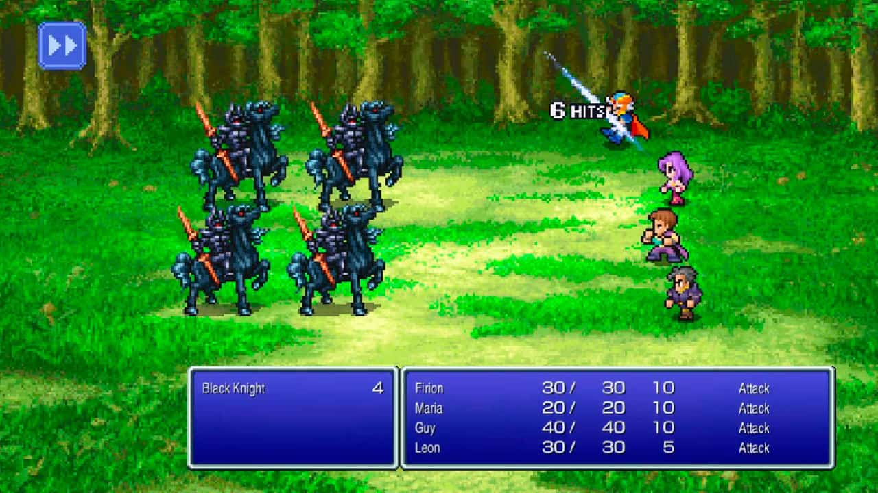 Final Fantasy 2 Remaster battle scene screenshot