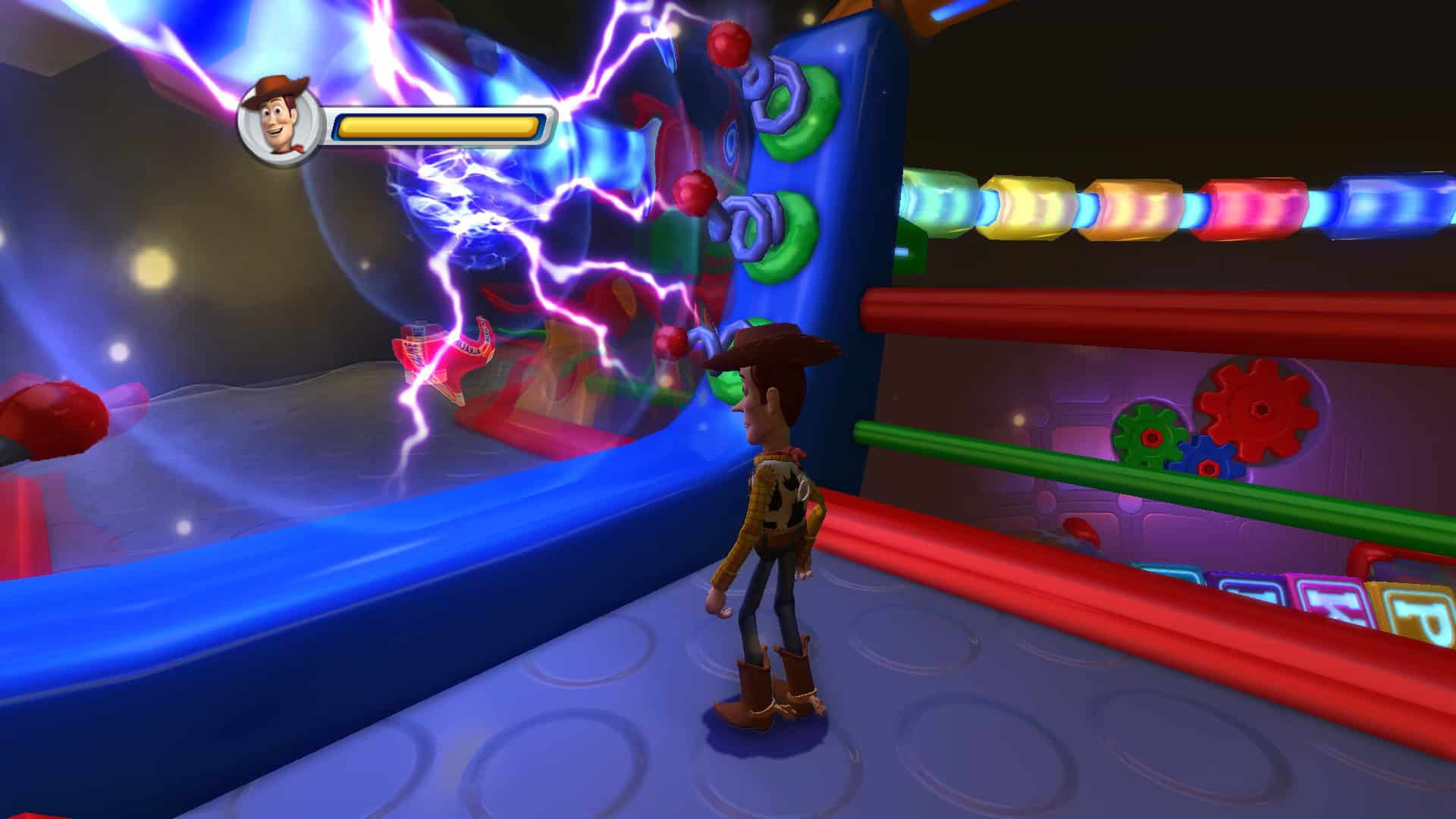 An u-close look at Woody standing in front of an electric trap