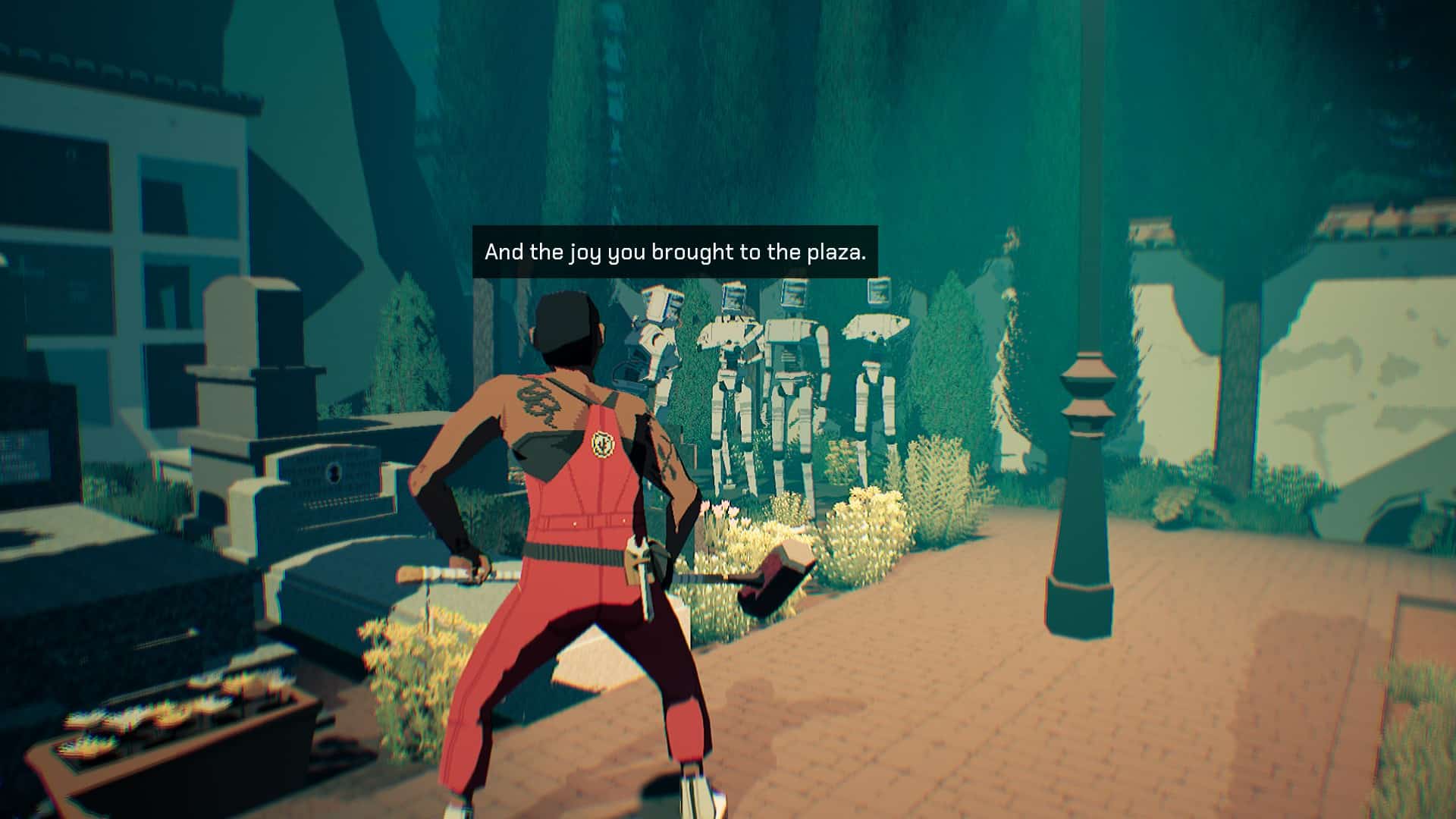 Robots talking about mourning a dead person