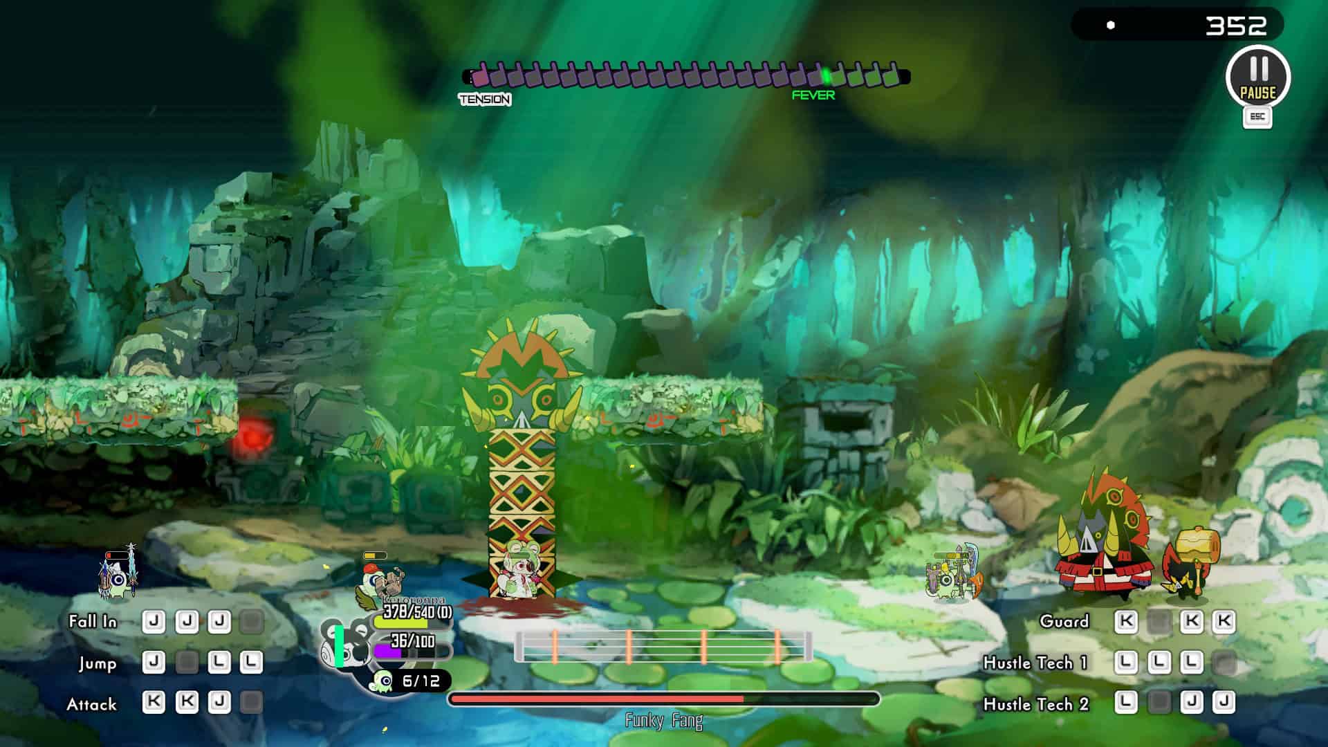 A Ratatan stuck in a pillar against the Funky Fang boss