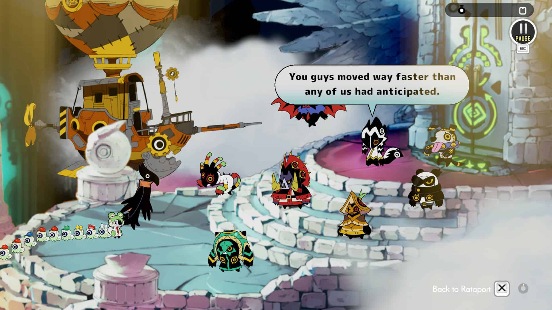 One of the Dark Ratatan saying "You got here faster than we anticipated"