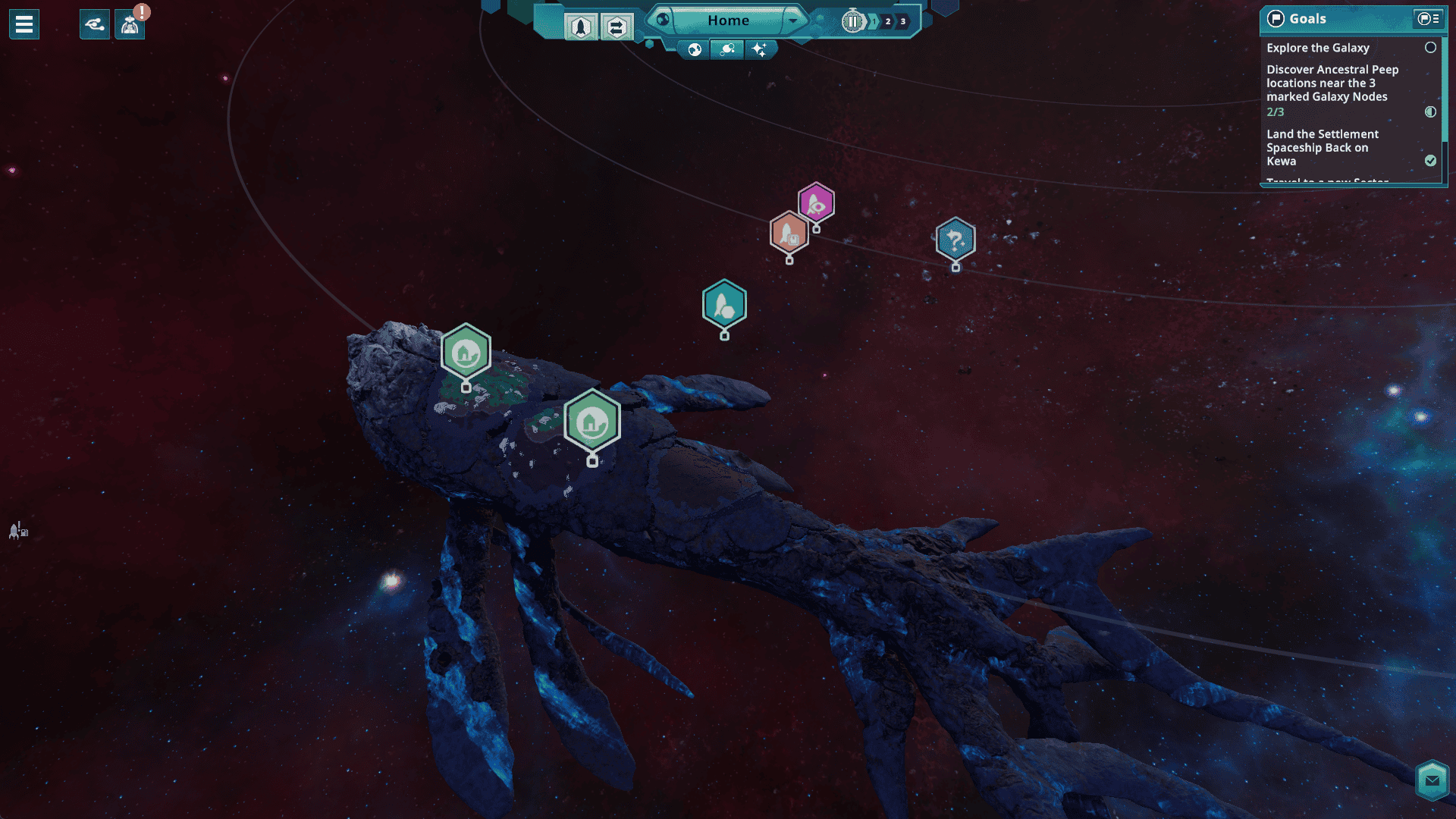 Kewa floating in space.