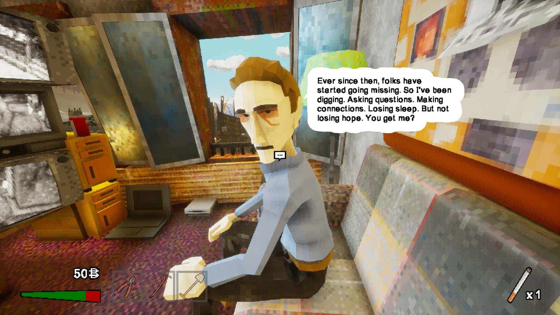 Speaking to Lucas in Odd Town.