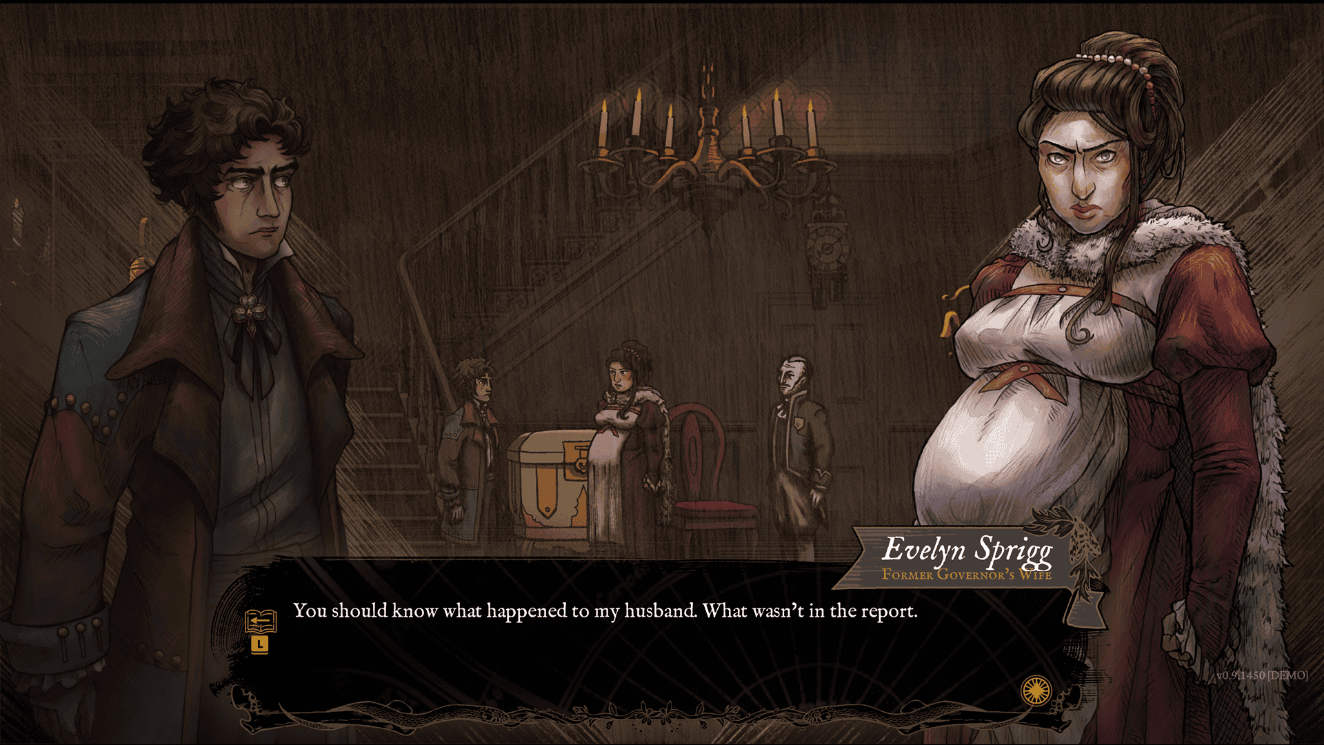 Ambrose talking to the former governor's spouse. 