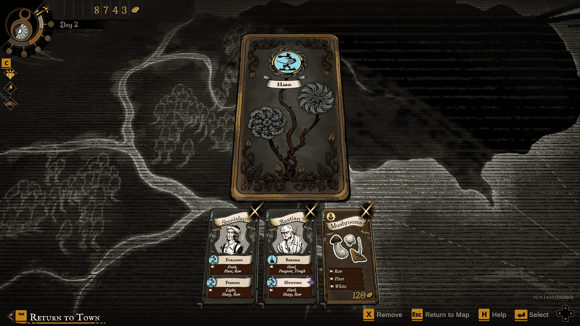 An expedition card displaying the current trait needed to successfully complete the event.
