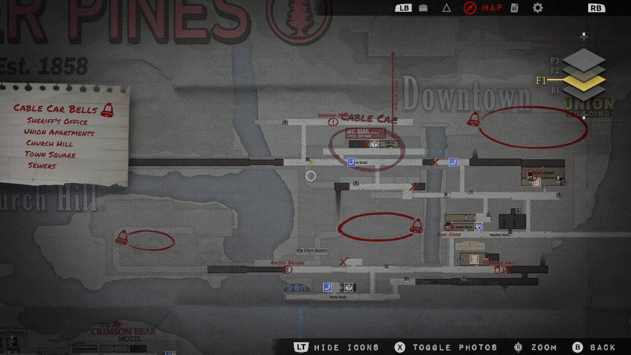 A screenshot of the map in Silver Pines.
