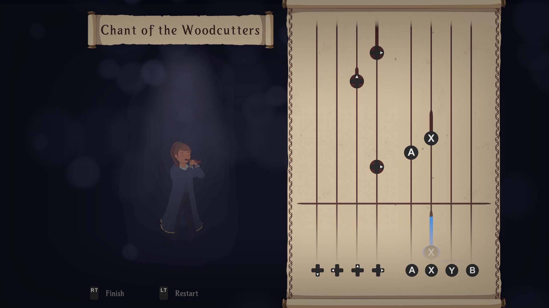 Practicing a song in Songs of Glimmerwick.