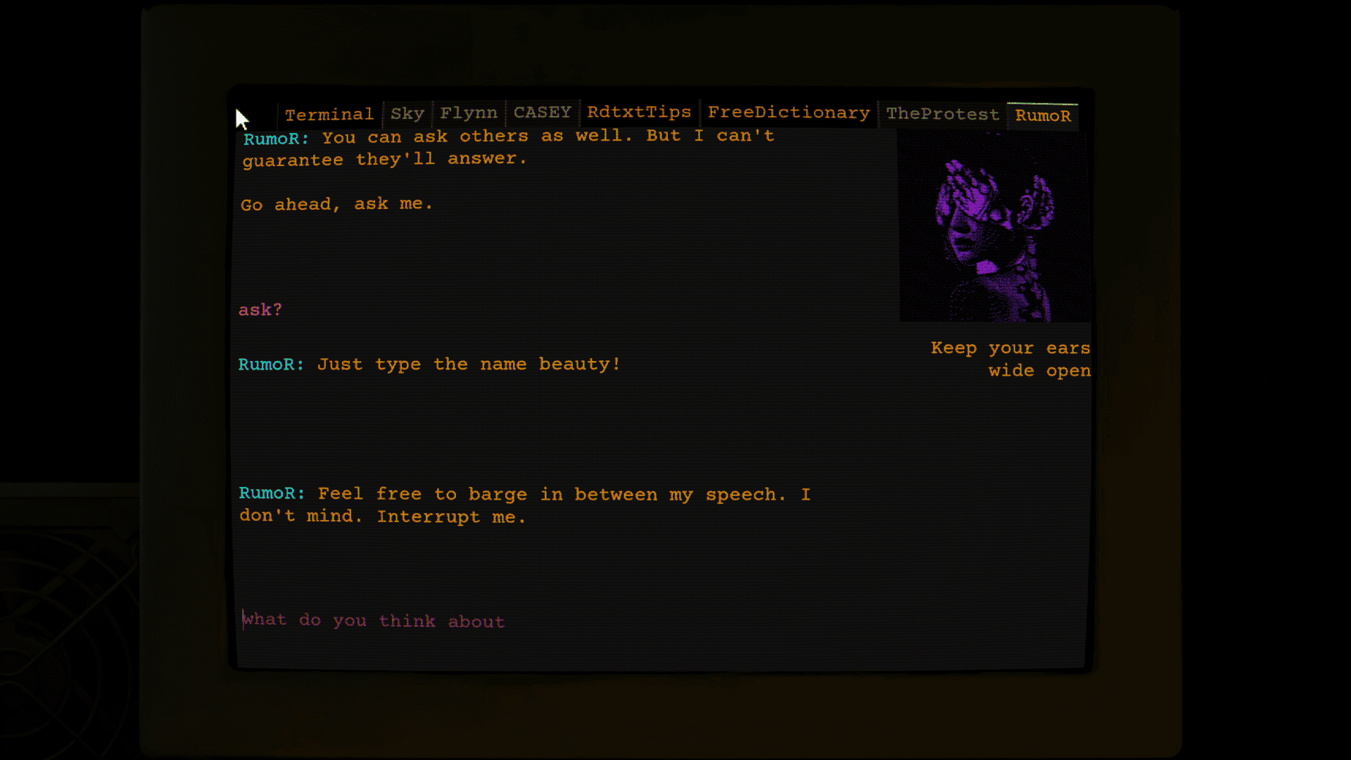 radiotext conversation screenshot